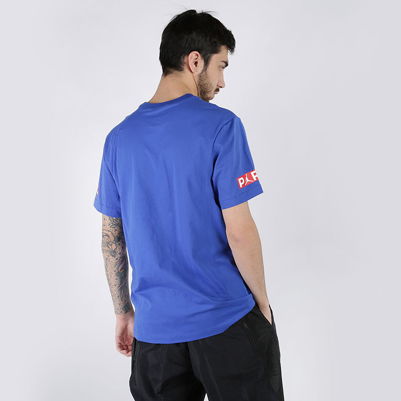 мужская синяя футболка Jordan Paris Saint-Germain Tee BQ8384-480 - цена, описание, фото 4
